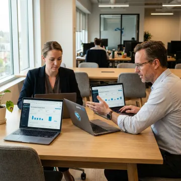 Business team preparing an electronic delivery campaign