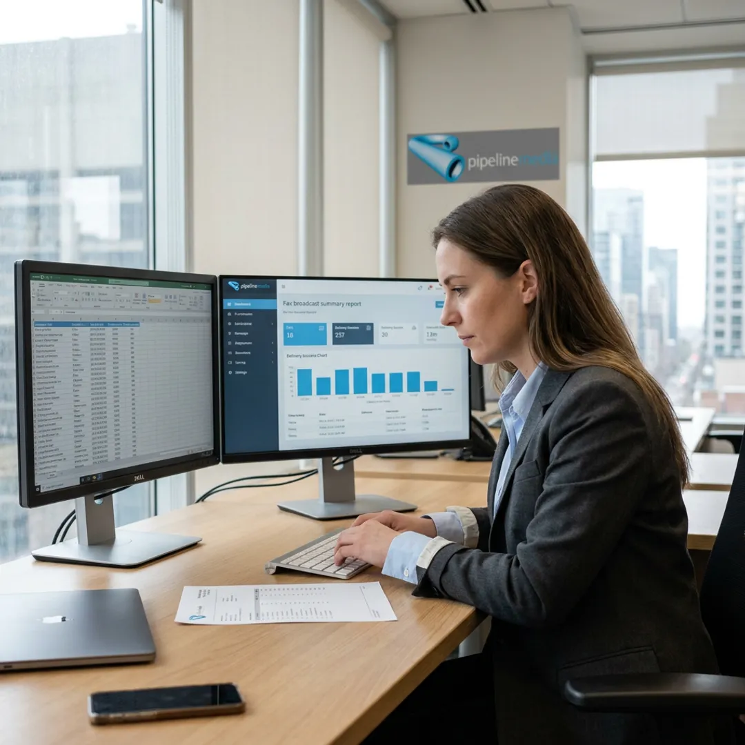 Specialist managing corporate fax broadcast