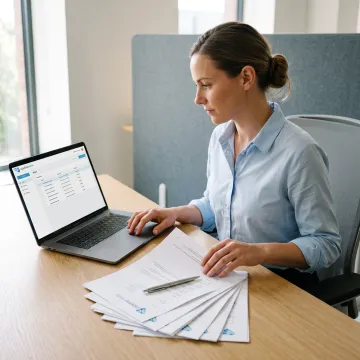 Digital fax document routing on a laptop