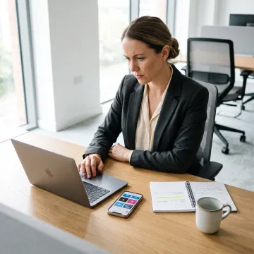Social media manager planning branded content