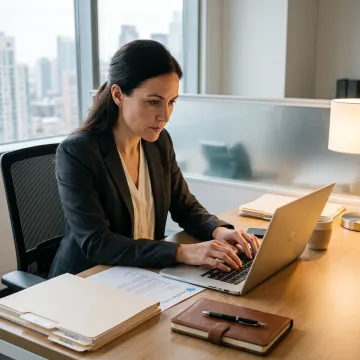 Business professional sending a secure online fax