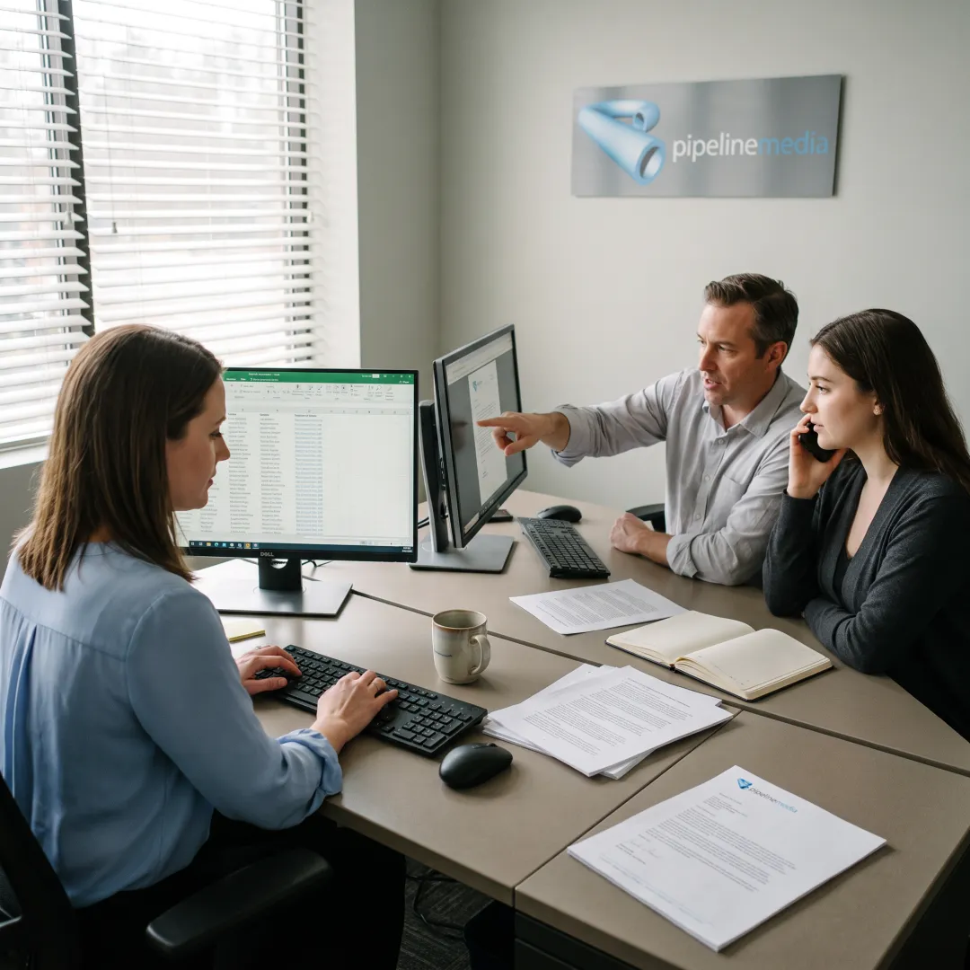 Team preparing a high-volume fax broadcast