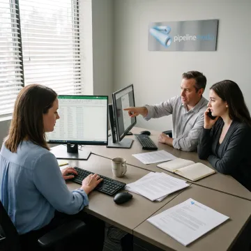 Team preparing a high-volume fax broadcast