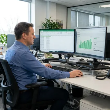 Specialist preparing secure fax campaign
