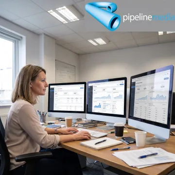 Marketing specialist reviewing a multichannel campaign