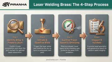 4-step laser welding brass process from alloy ID to inspection