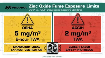 OSHA versus ACGIH zinc oxide fume exposure limit comparison chart