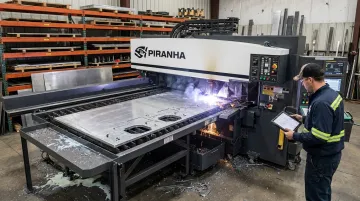 Piranha combination punch plasma cutting table used for aluminum fabrication