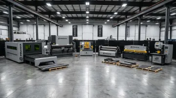 Piranha fabrication equipment lineup with laser cutters and press brakes