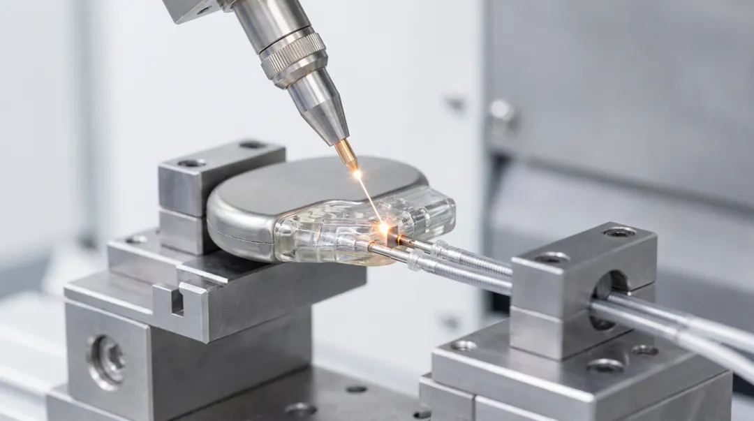Precision fiber laser welding system for medical device manufacturing components