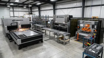Piranha fiber laser cutting press brake ironworker fabrication equipment lineup