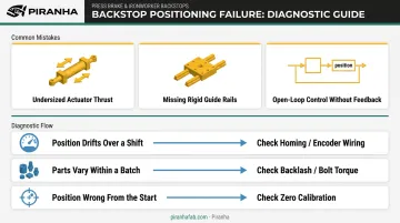 Press brake backstop drift troubleshooting chart symptoms and root causes