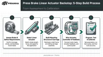 5-step DIY press brake linear actuator backstop build process