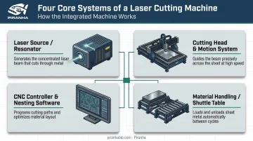 Four core components of large format fiber laser cutting machine