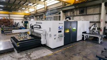 Piranha Flex Series automation-ready fiber laser cutting system on shop floor