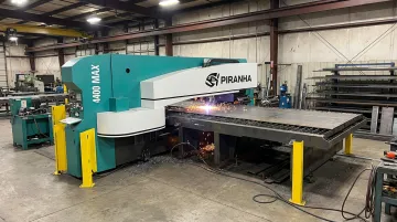 Piranha combination punch and plasma fabrication machine on shop floor