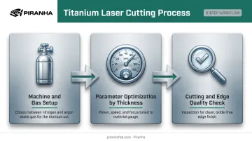3-step titanium laser cutting process from gas setup to inspection