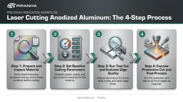 4-step process for laser cutting anodized aluminum on fiber laser