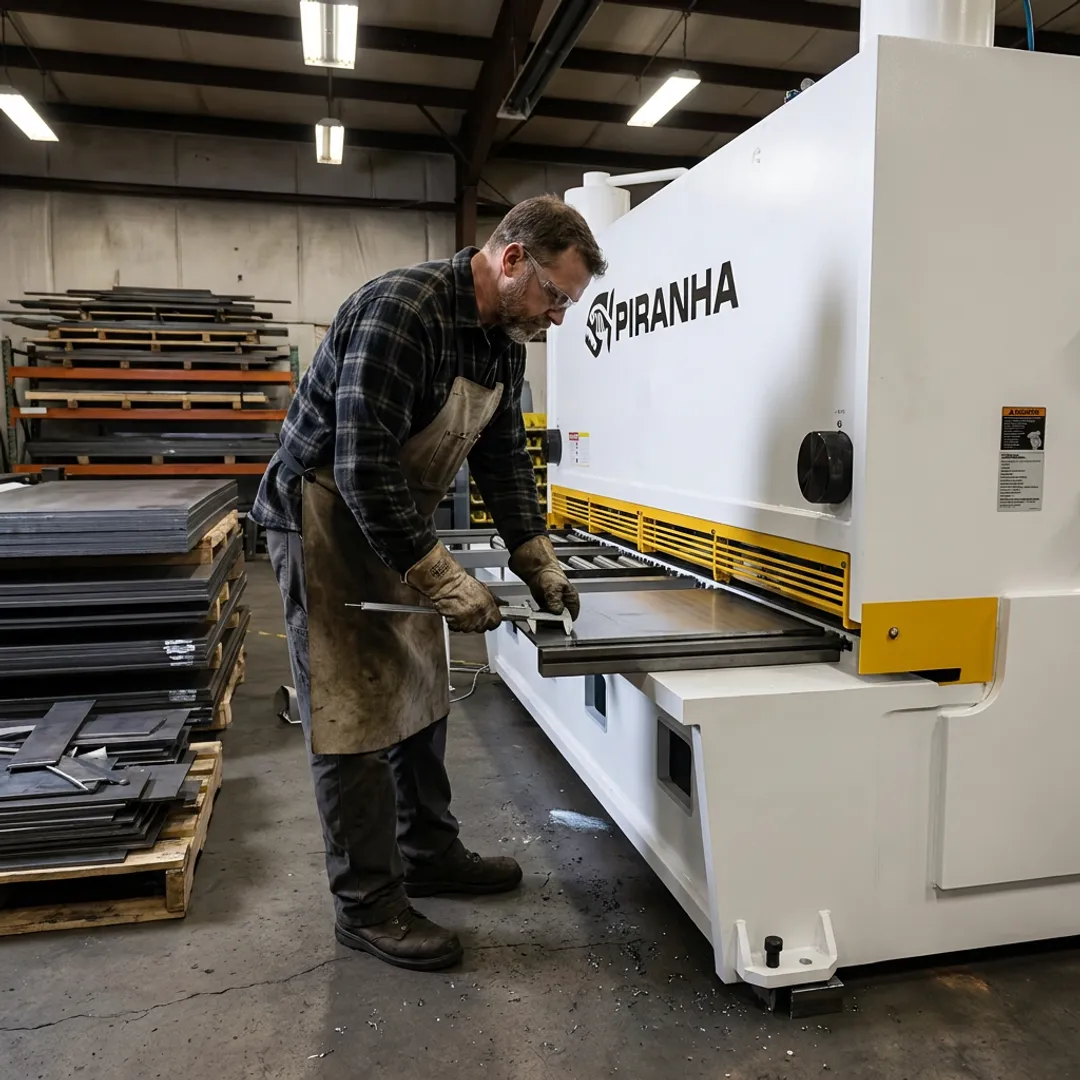 Fabricator measuring sheared sheet metal