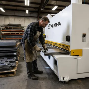 Fabricator measuring sheared sheet metal