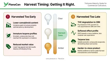 Cannabis harvest timing consequences of harvesting too early versus too late comparison