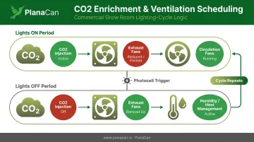 CO2 enrichment and ventilation scheduling mutually exclusive logic diagram