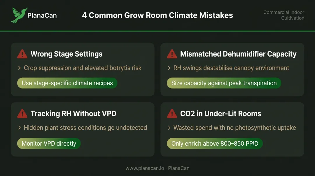 Four common grow room climate control mistakes and corrective actions