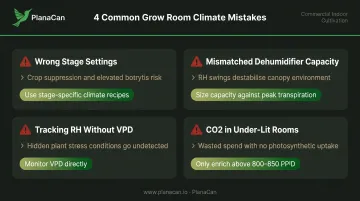 Four common grow room climate control mistakes and corrective actions