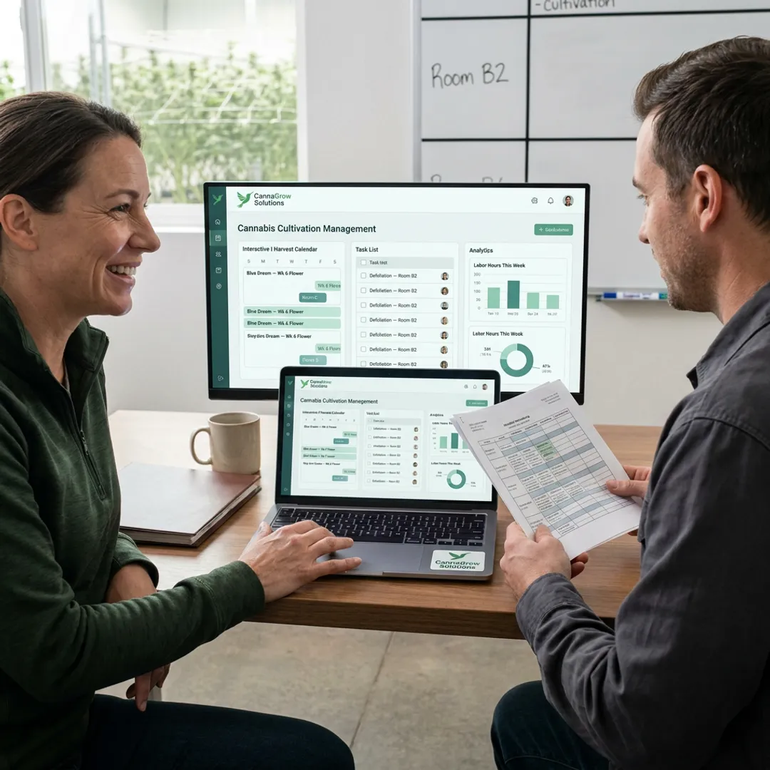 Cannabis software dashboard for cultivation operations