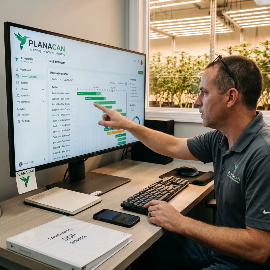 Metrc compliance software dashboard for cannabis cultivation