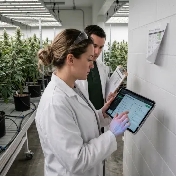 Cultivation management platform dashboard in a grow room