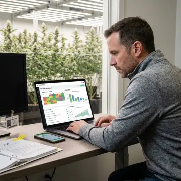 Cannabis cultivation management software dashboard