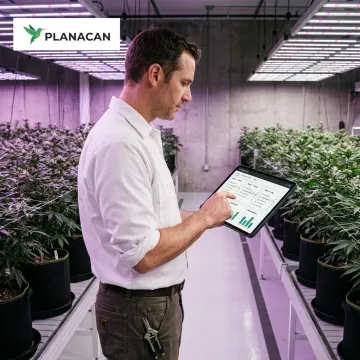 Commercial cannabis cultivation app dashboard