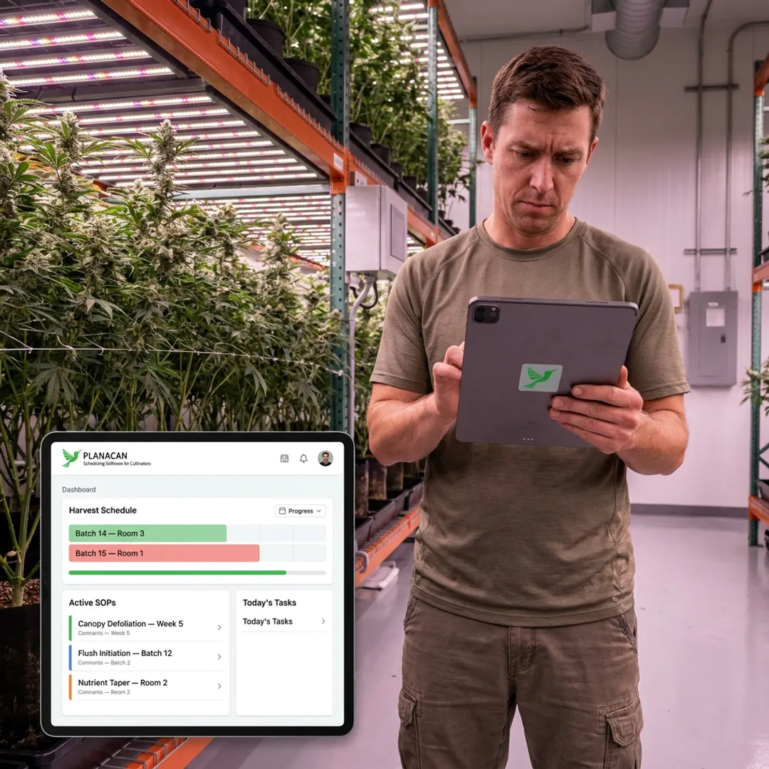 Automated cannabis grow facility dashboard