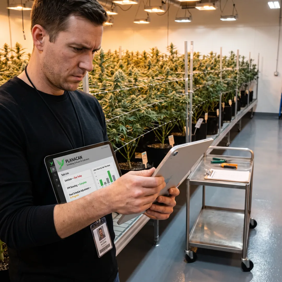 Grower using cultivation management software