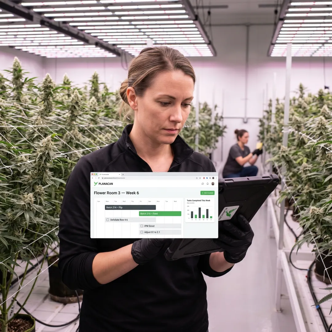 Cultivator tracking plant-care tasks on a tablet