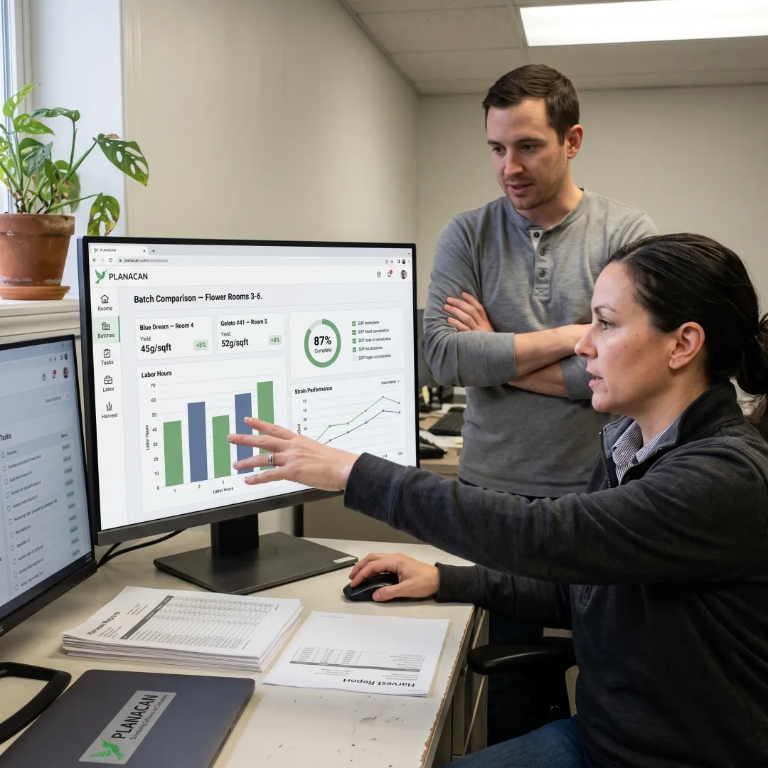 Cannabis cultivation batch analytics dashboard