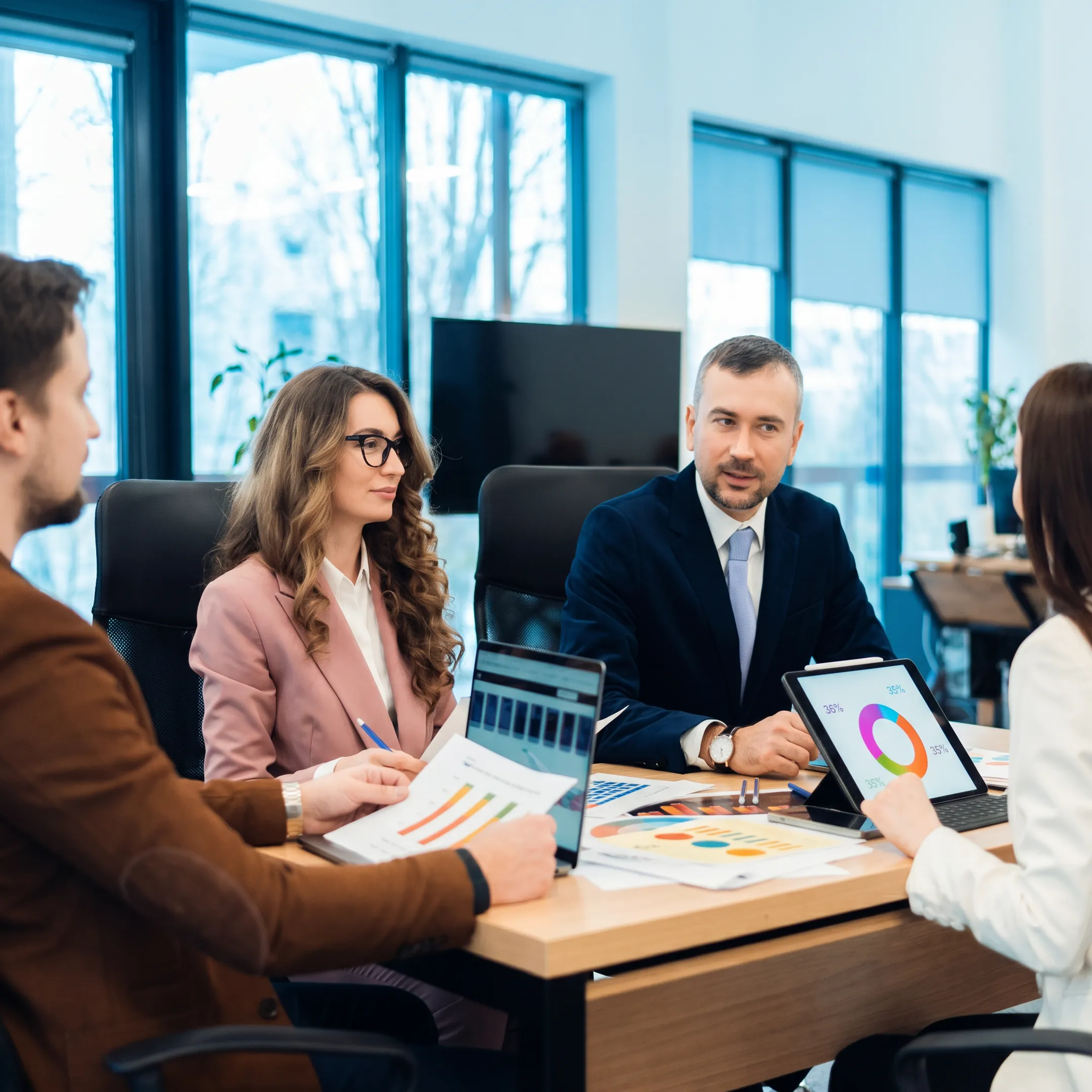Financial advisor explaining accounting service options to a business owner