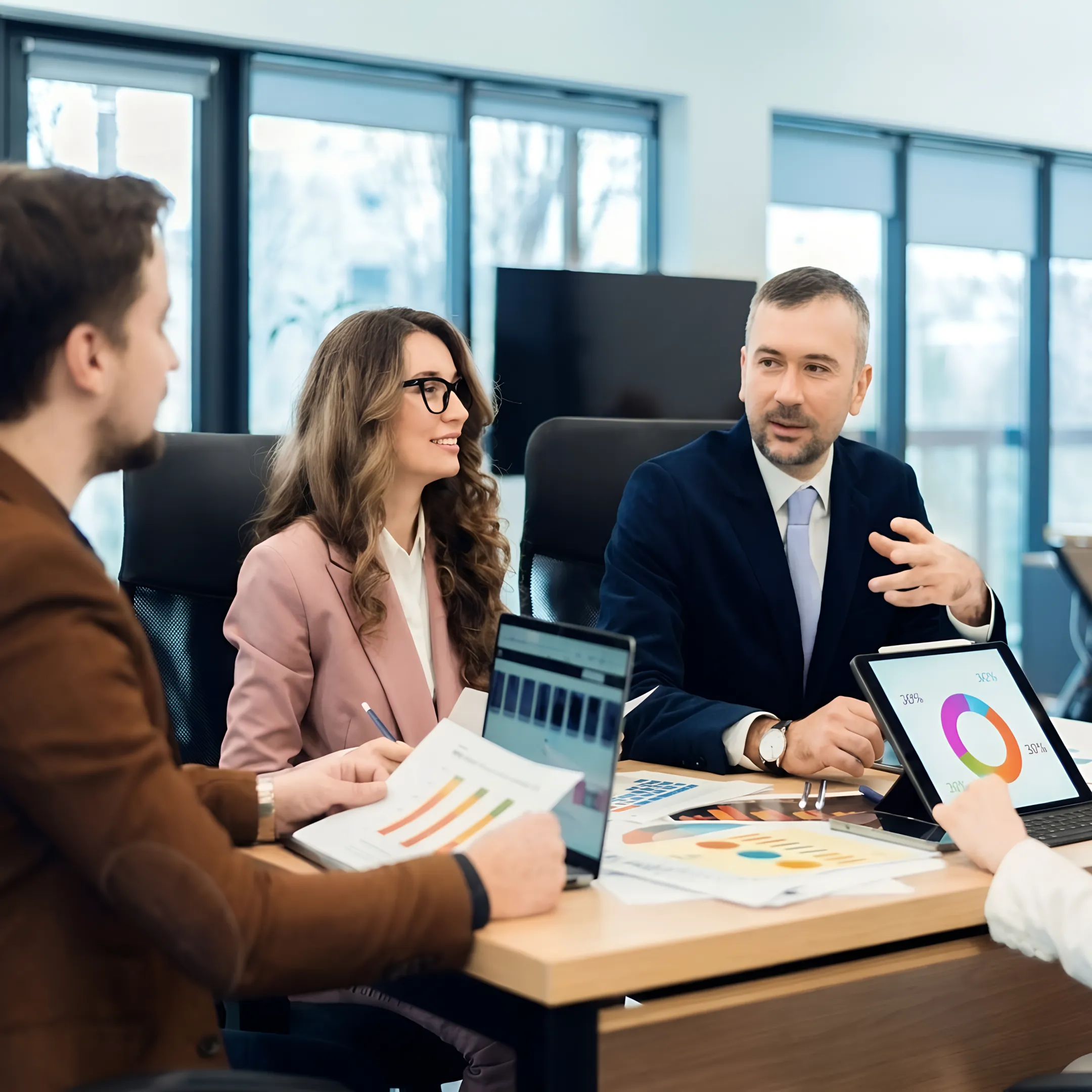 Small business owner discussing financial strategy with an accountant
