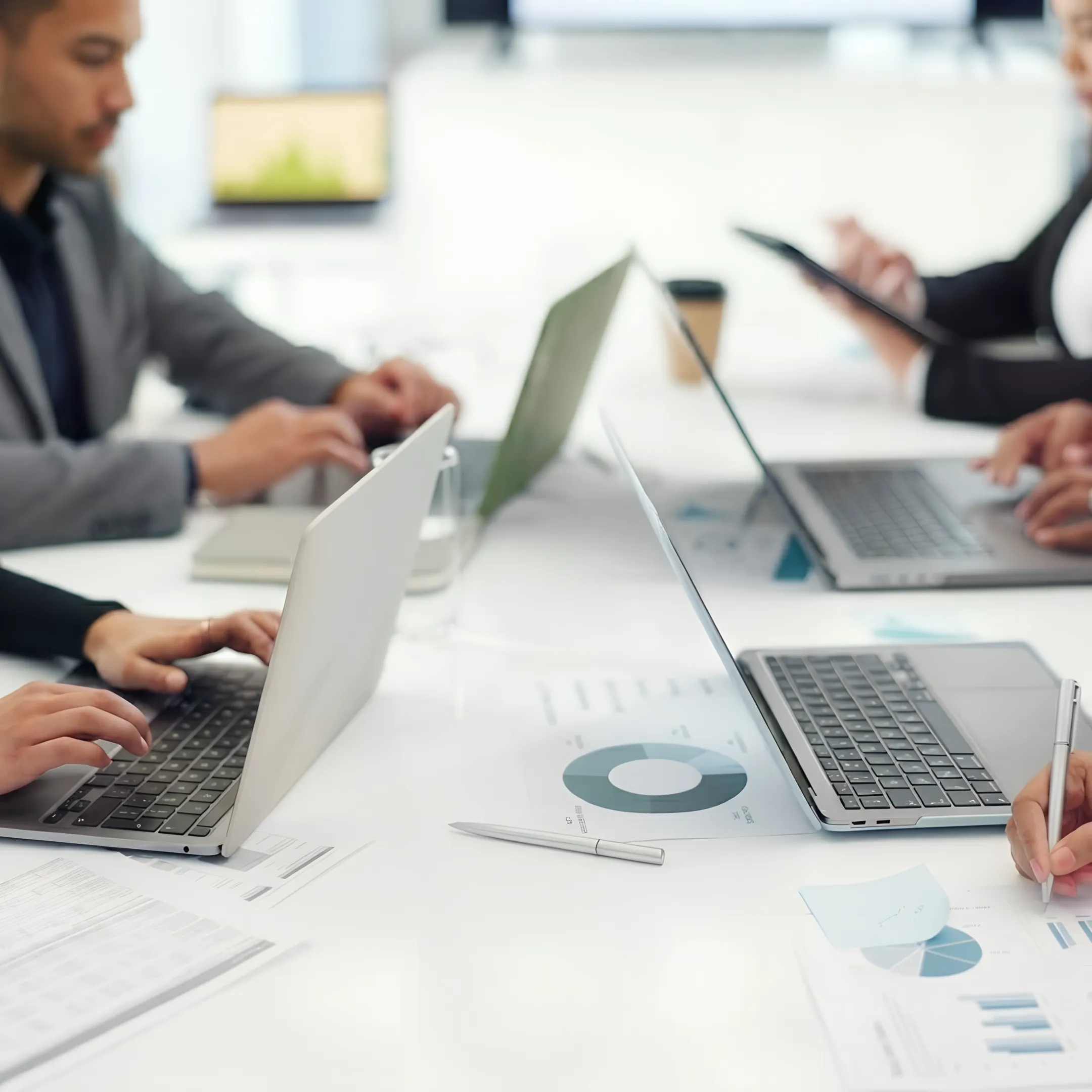 Business owner discussing financial reports with an accountant