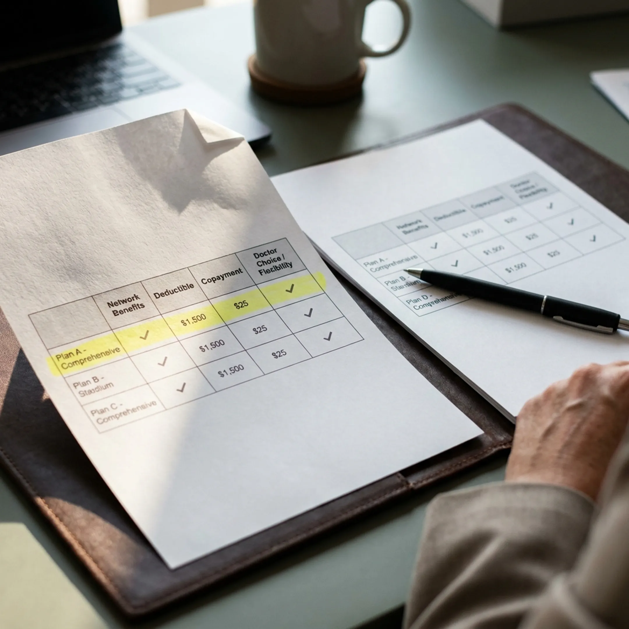 Detailed comparison of PPO healthcare coverage benefits and provider network tiers