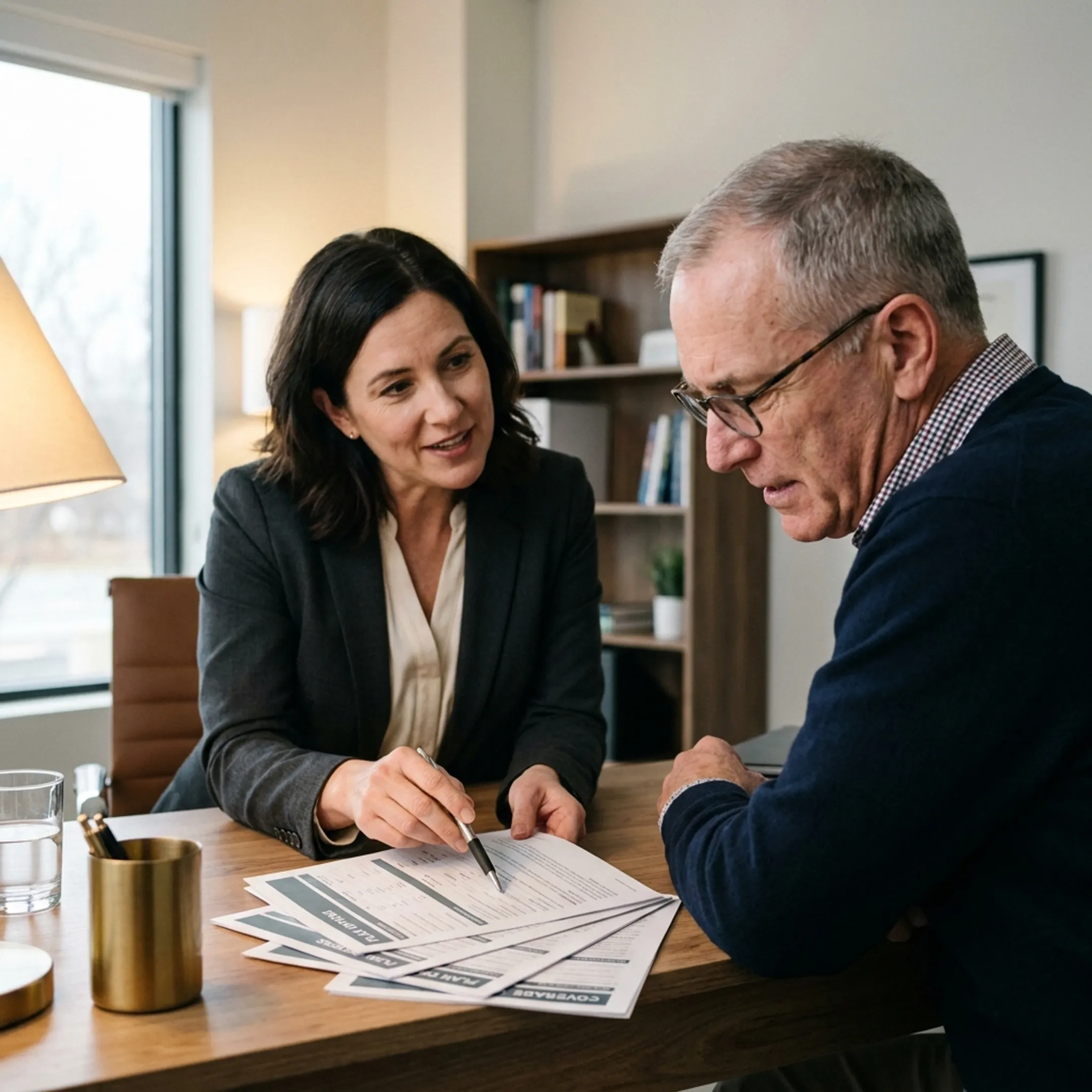 Healthcare advisor consulting with an individual regarding Medicare Advantage PPO coverage details
