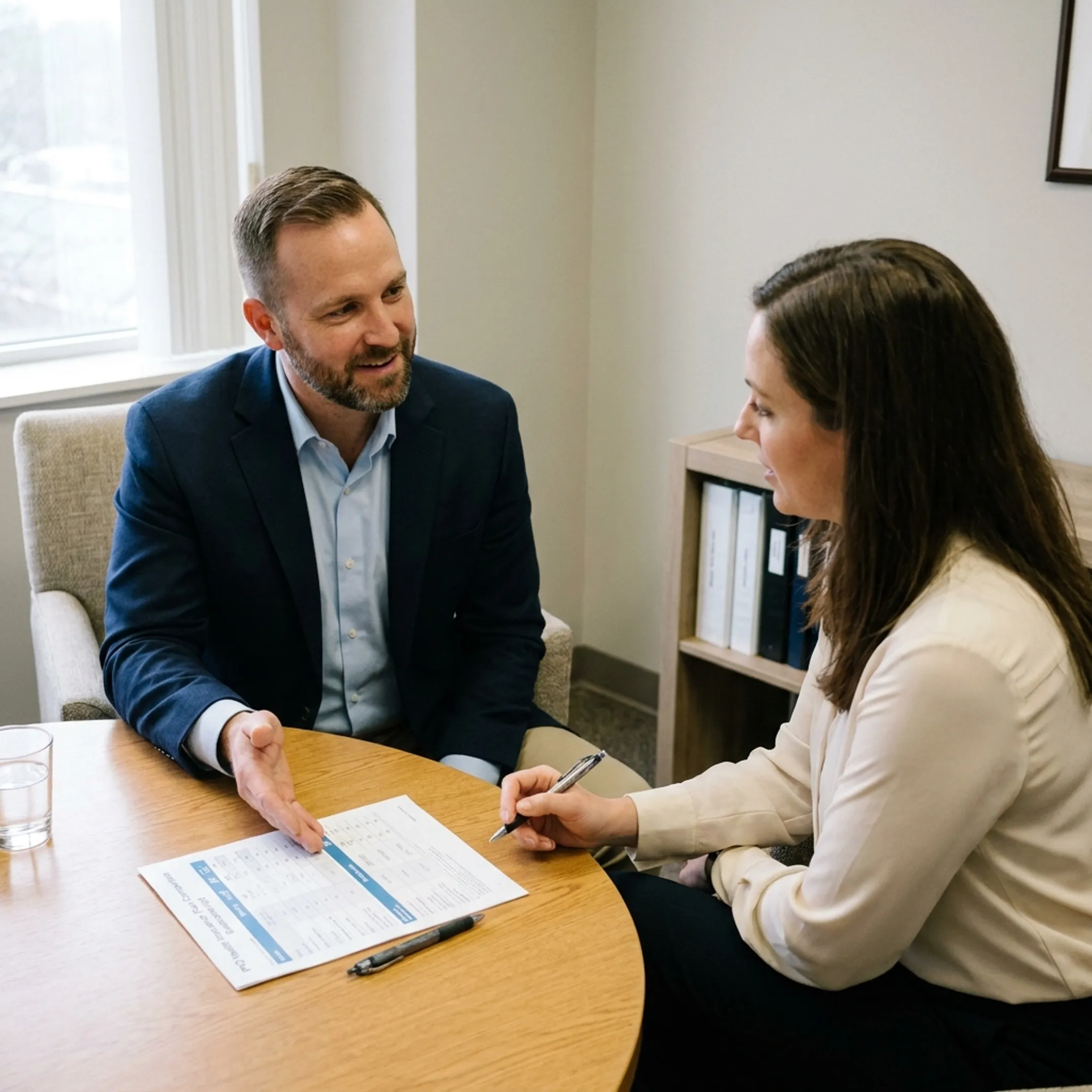 Doctor consulting with a patient in a modern healthcare office
