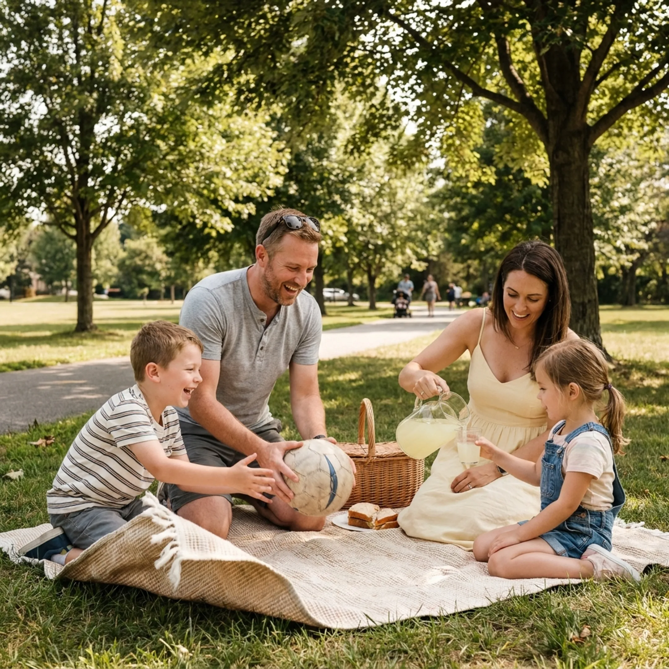 Family smiling outdoors while protected by comprehensive health insurance