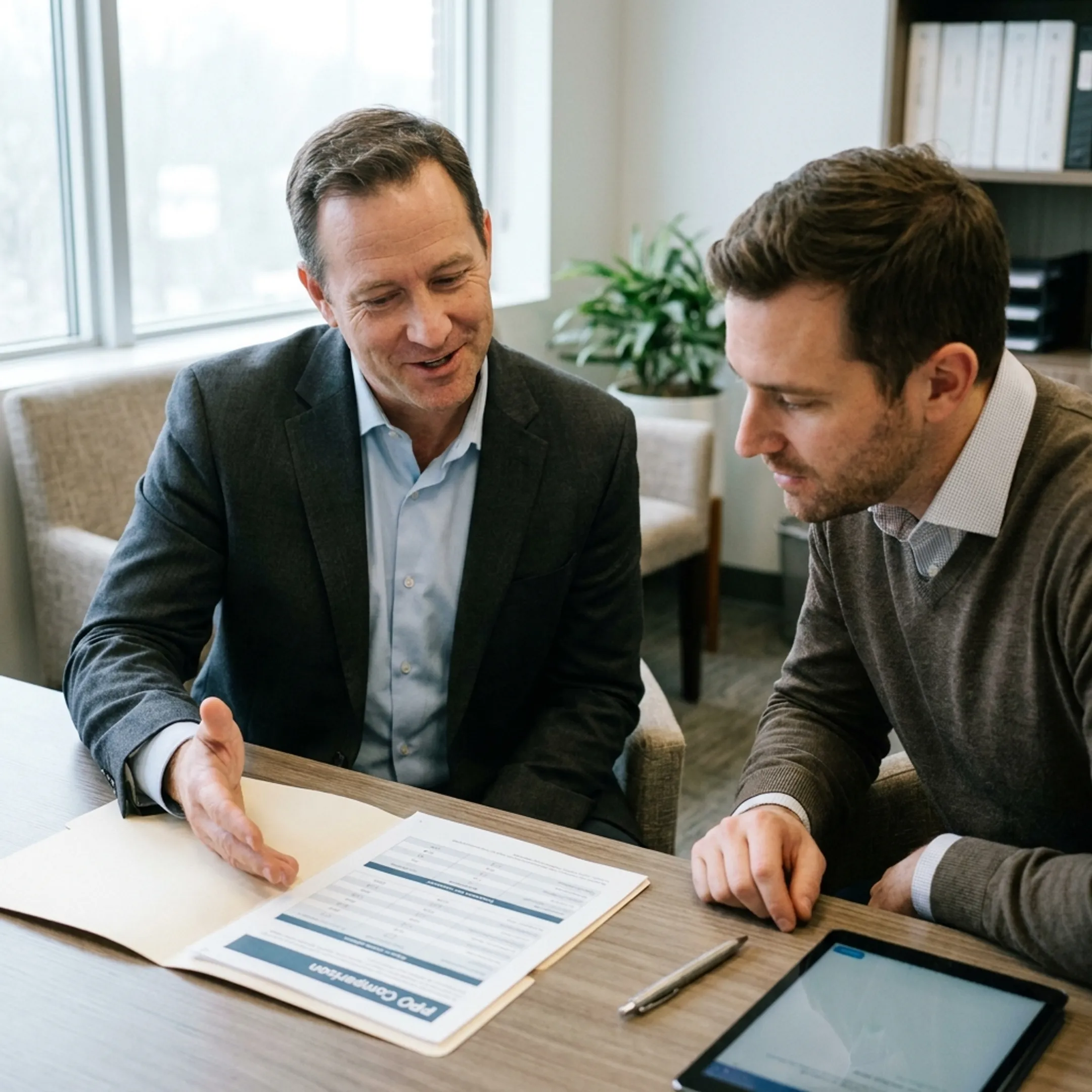 Healthcare professional providing guidance on medical benefits