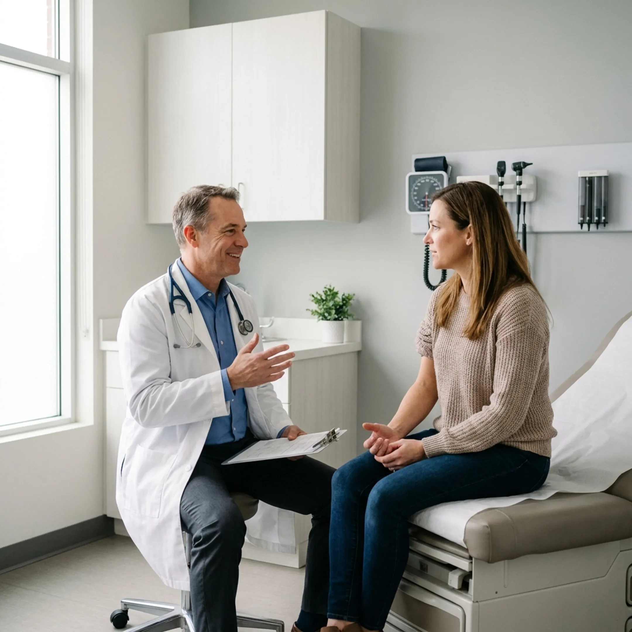 Doctor consulting with an insured patient in Jackson TN.