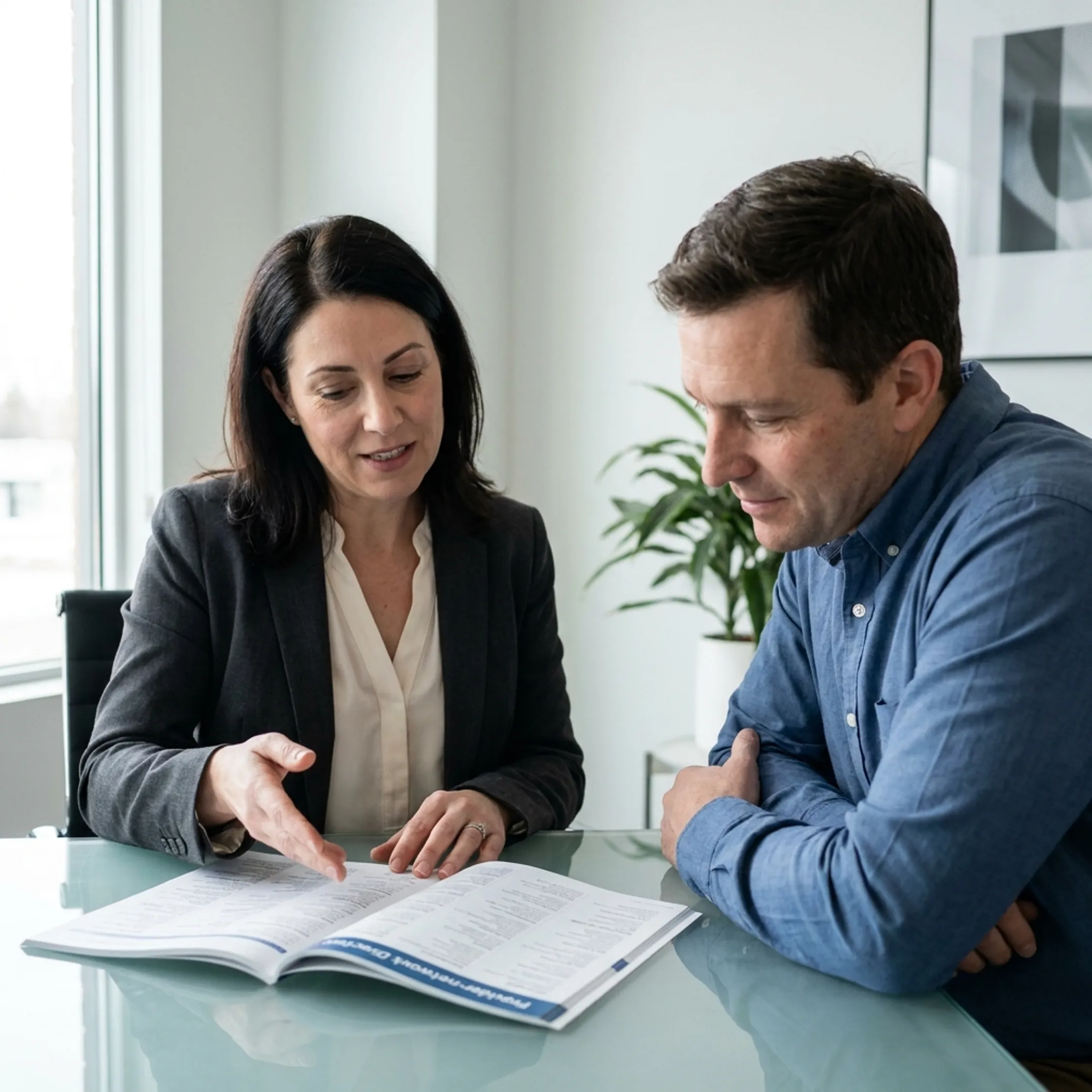 Healthcare professional discussing affordable PPO insurance plan options with a client