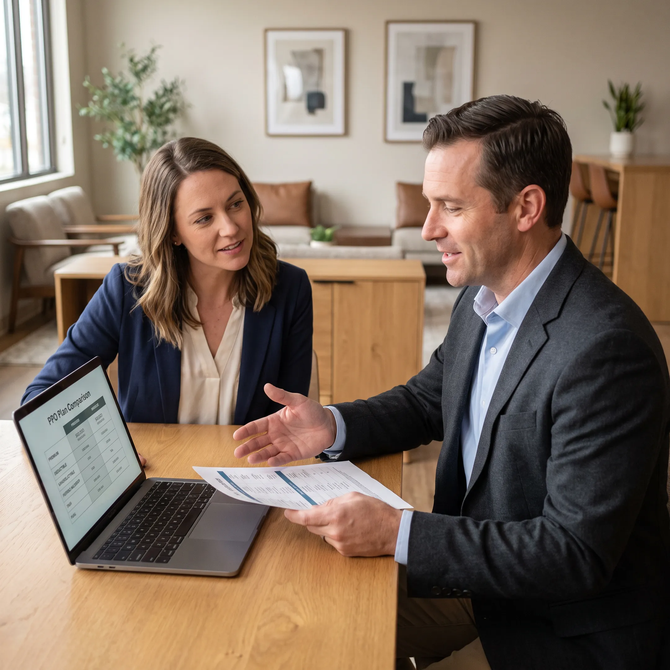 Doctor greeting a patient in an urgent care medical clinic consultation room