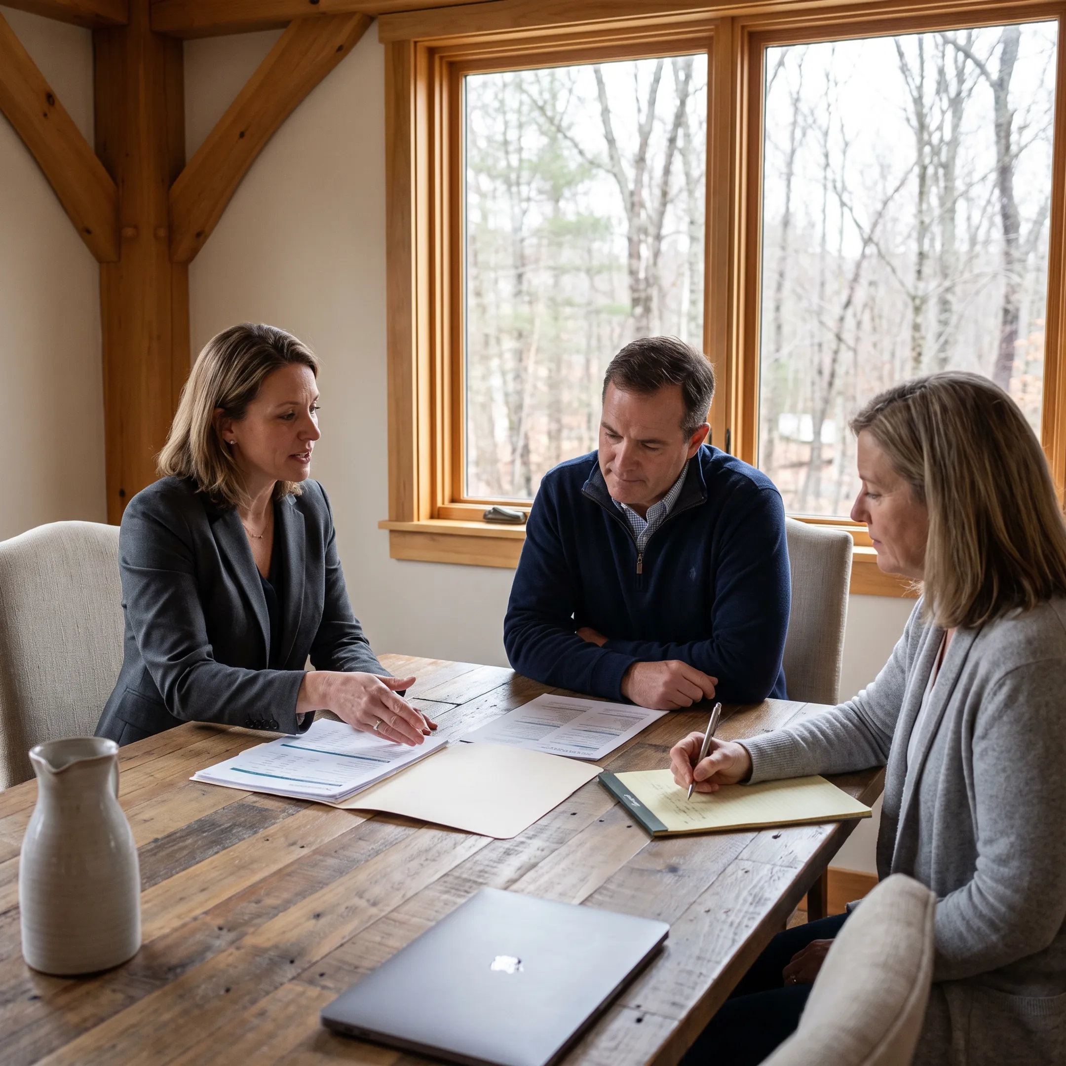 New Hampshire business owners reviewing employee PPO health insurance coverage options with an advisor