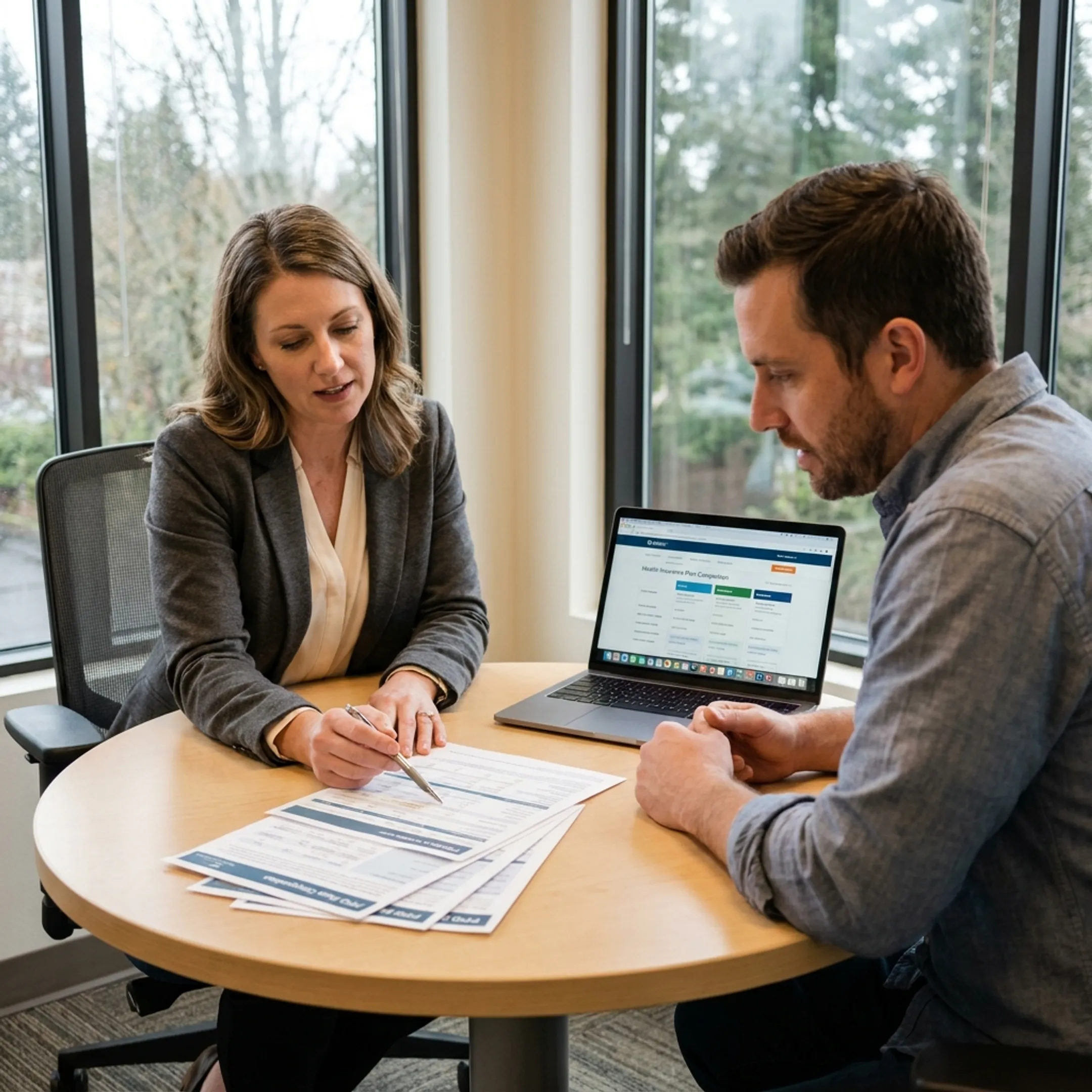 Doctor and patient discussing healthcare benefits in Vancouver Washington clinic